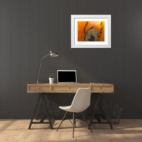 Orange Furry II White Modern Wood Framed Art Print with Double Matting by Grayscale