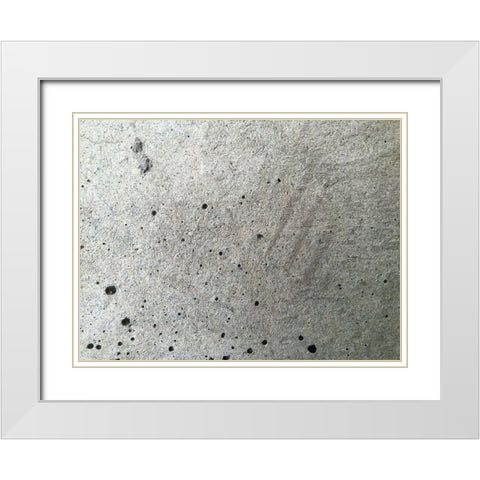 Concrete I White Modern Wood Framed Art Print with Double Matting by Grayscale
