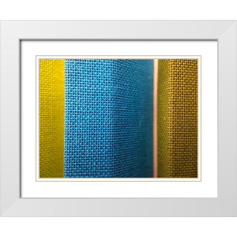 Fabric II White Modern Wood Framed Art Print with Double Matting by Grayscale