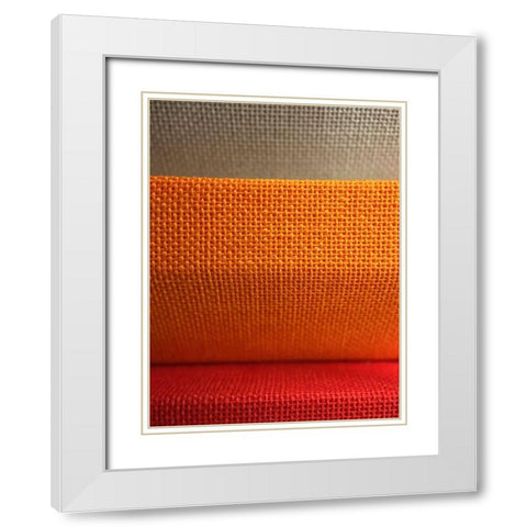 Fabric III White Modern Wood Framed Art Print with Double Matting by Grayscale