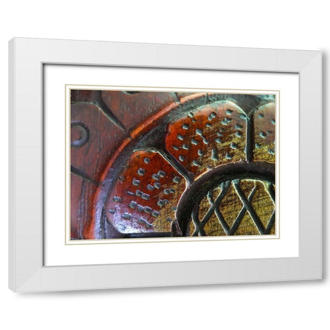 Wood Carving I White Modern Wood Framed Art Print with Double Matting by Grayscale