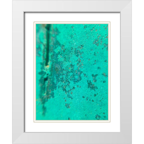 Oxidized Metal III White Modern Wood Framed Art Print with Double Matting by Grayscale