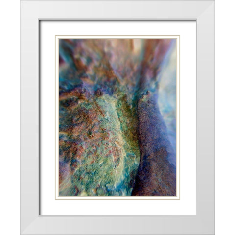 Oxidized Metal XII White Modern Wood Framed Art Print with Double Matting by Grayscale