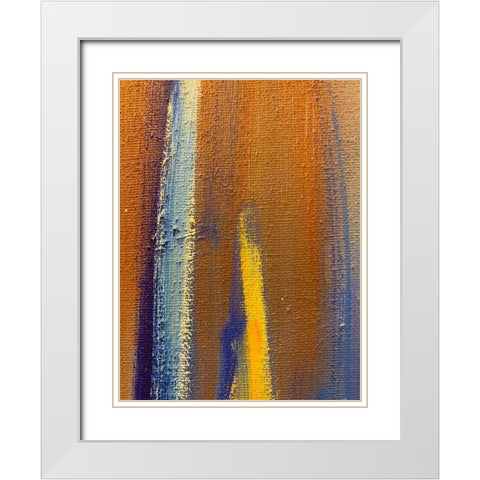 Brush Strokes II White Modern Wood Framed Art Print with Double Matting by Grayscale