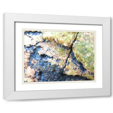 Jade Aggregate I White Modern Wood Framed Art Print with Double Matting by Grayscale