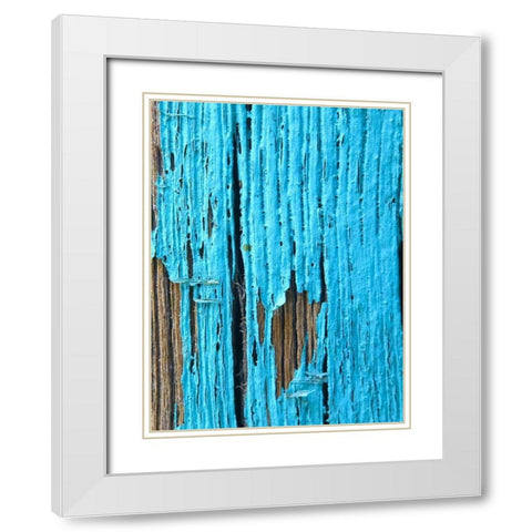 Turquoise Paint I White Modern Wood Framed Art Print with Double Matting by Grayscale