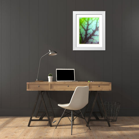 Green Leaf VIII White Modern Wood Framed Art Print with Double Matting by Grayscale