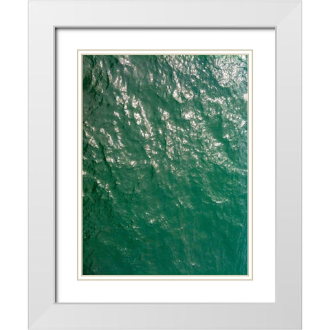 Waves I White Modern Wood Framed Art Print with Double Matting by Grayscale