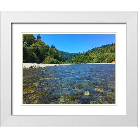 River View I White Modern Wood Framed Art Print with Double Matting by Grayscale