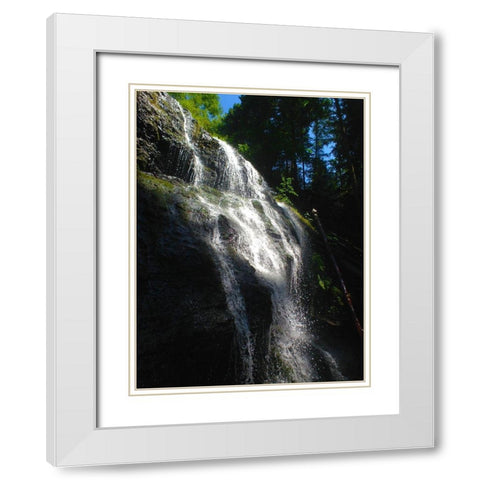 Waterfall Light I White Modern Wood Framed Art Print with Double Matting by Grayscale