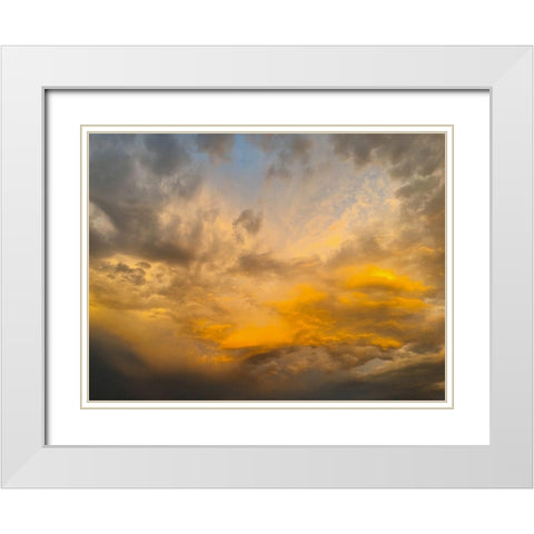 Arizona Sunset II White Modern Wood Framed Art Print with Double Matting by Grayscale