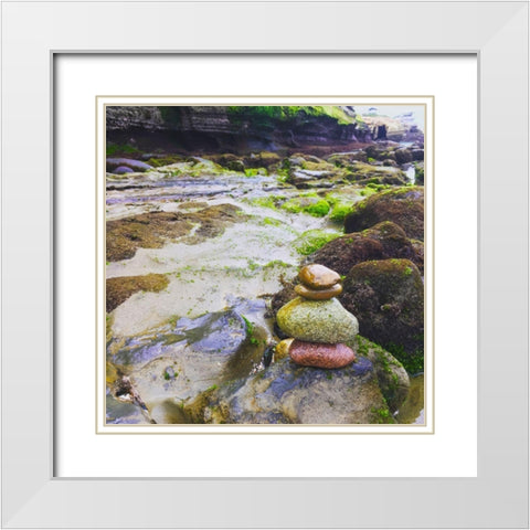 Carins III White Modern Wood Framed Art Print with Double Matting by Grayscale