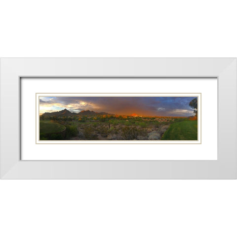 Red Hour I White Modern Wood Framed Art Print with Double Matting by Grayscale