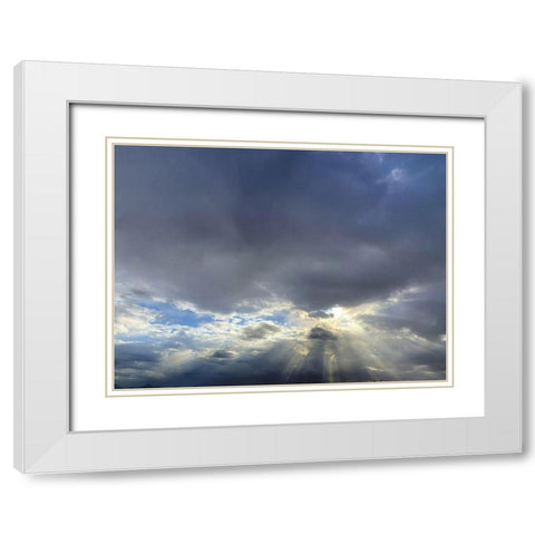 Cloudy Sky I White Modern Wood Framed Art Print with Double Matting by Grayscale