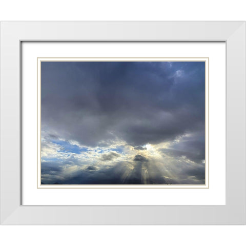 Cloudy Sky I White Modern Wood Framed Art Print with Double Matting by Grayscale