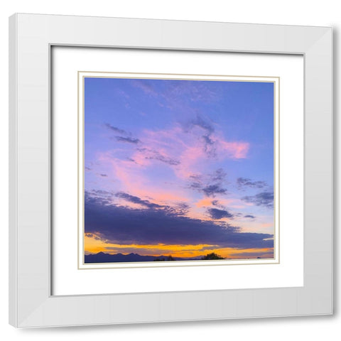 Sunset II White Modern Wood Framed Art Print with Double Matting by Grayscale