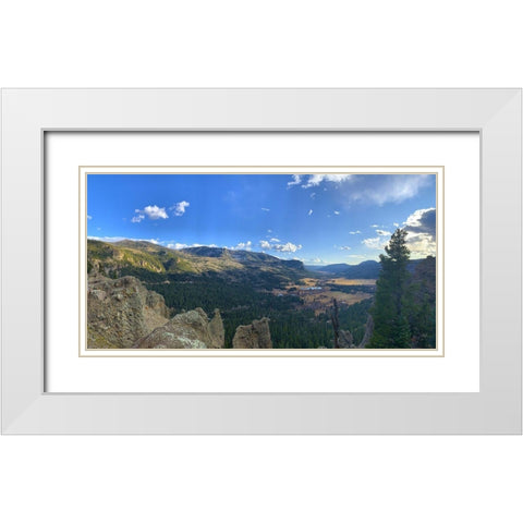 Mountain Valley I White Modern Wood Framed Art Print with Double Matting by Grayscale