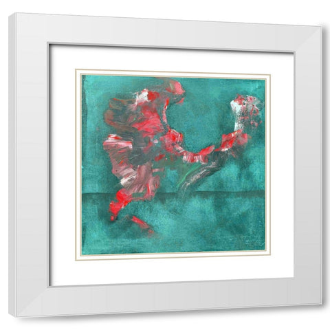 Shaman Dance VII White Modern Wood Framed Art Print with Double Matting by Grayscale