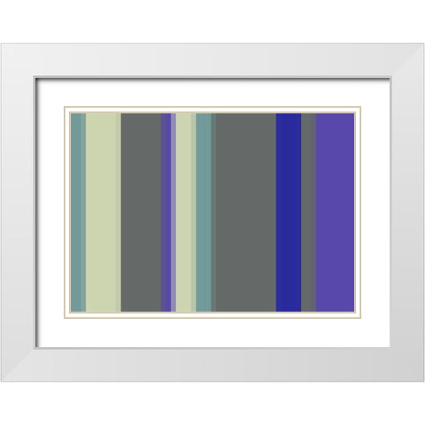 Cool Stripes I White Modern Wood Framed Art Print with Double Matting by Grayscale