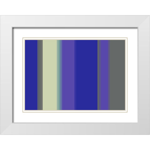 Cool Stripes II White Modern Wood Framed Art Print with Double Matting by Grayscale