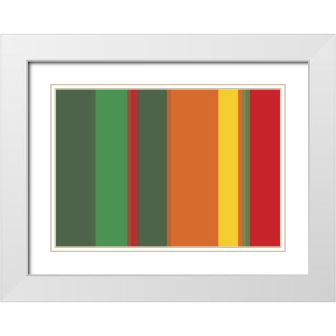 Warm Stripes VII White Modern Wood Framed Art Print with Double Matting by Grayscale