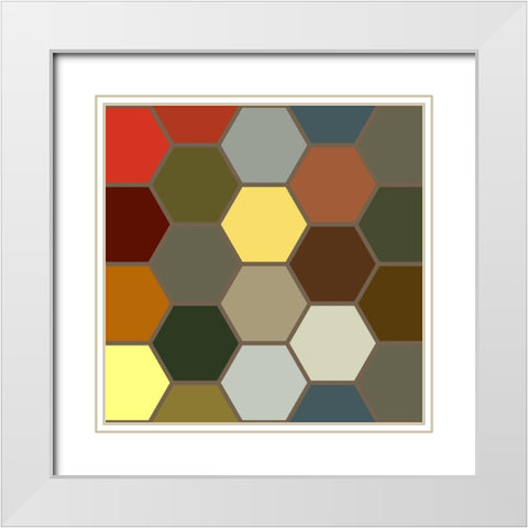 Bright Hive I White Modern Wood Framed Art Print with Double Matting by Grayscale