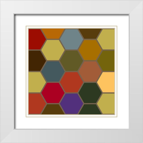 Bright Hive VI White Modern Wood Framed Art Print with Double Matting by Grayscale