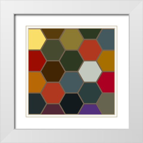 Bright Hive VII White Modern Wood Framed Art Print with Double Matting by Grayscale