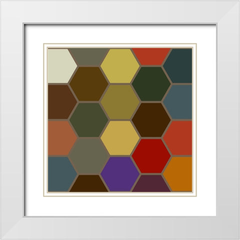 Bright Hive X White Modern Wood Framed Art Print with Double Matting by Grayscale