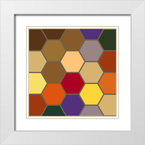 Bright Hive XIII White Modern Wood Framed Art Print with Double Matting by Grayscale