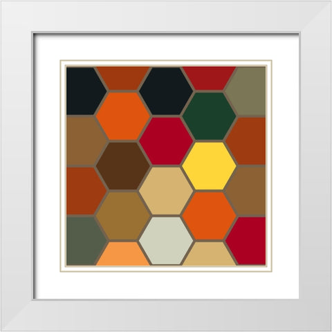Bright Hive XX White Modern Wood Framed Art Print with Double Matting by Grayscale