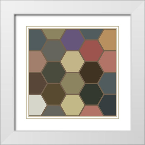 Soft Hive II White Modern Wood Framed Art Print with Double Matting by Grayscale