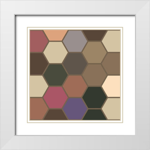 Soft Hive XI White Modern Wood Framed Art Print with Double Matting by Grayscale
