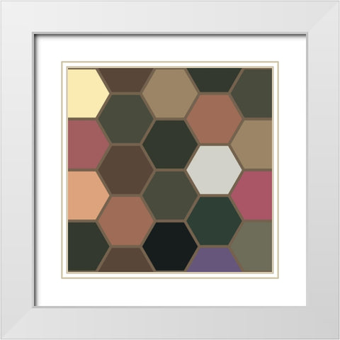 Soft Hive XII White Modern Wood Framed Art Print with Double Matting by Grayscale