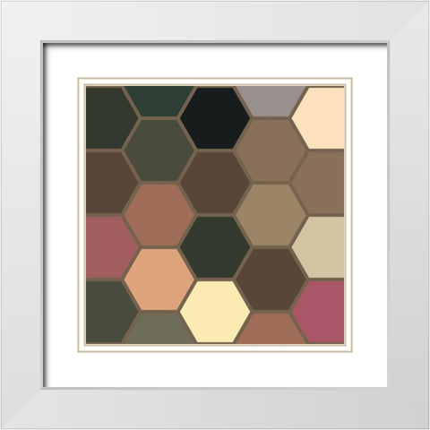 Soft Hive XIV White Modern Wood Framed Art Print with Double Matting by Grayscale