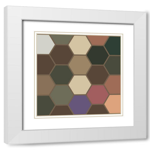 Soft Hive XV White Modern Wood Framed Art Print with Double Matting by Grayscale