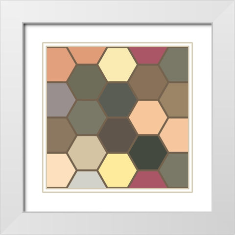Soft Hive XVI White Modern Wood Framed Art Print with Double Matting by Grayscale