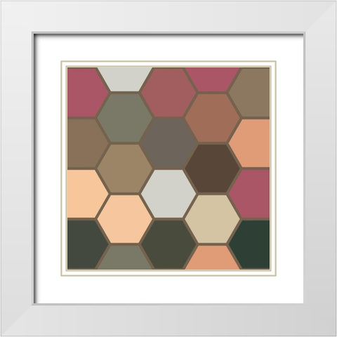 Soft Hive XVII White Modern Wood Framed Art Print with Double Matting by Grayscale