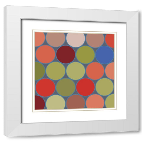 Bright Circles IV White Modern Wood Framed Art Print with Double Matting by Grayscale