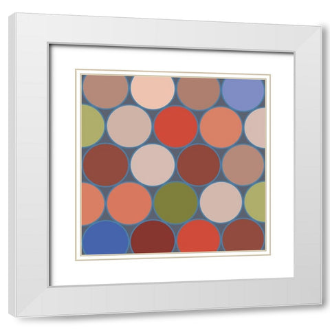 Bright Circles V White Modern Wood Framed Art Print with Double Matting by Grayscale