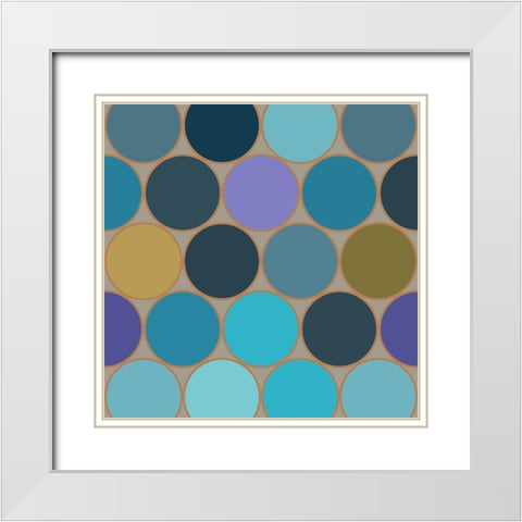 Cool Circles III White Modern Wood Framed Art Print with Double Matting by Grayscale
