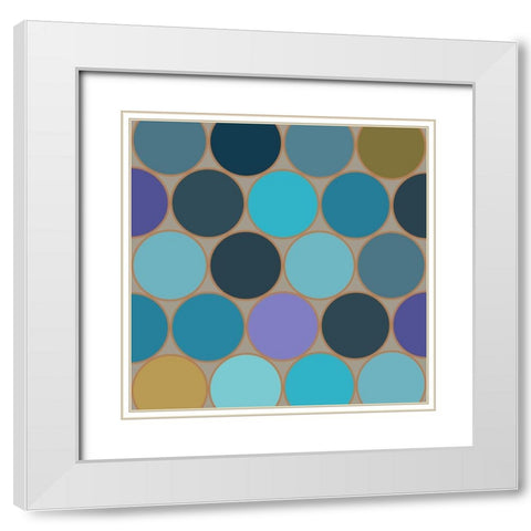 Cool Circles V White Modern Wood Framed Art Print with Double Matting by Grayscale