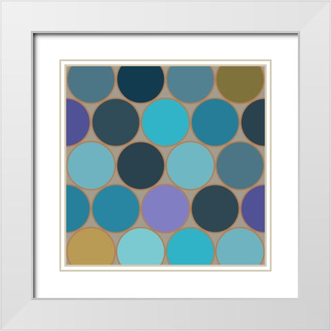Cool Circles V White Modern Wood Framed Art Print with Double Matting by Grayscale