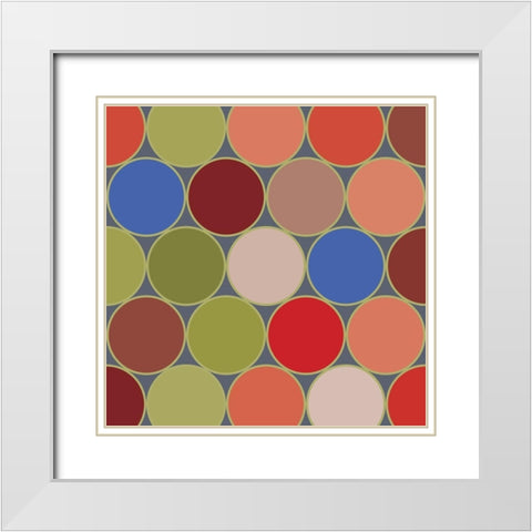 Bright Circles VII White Modern Wood Framed Art Print with Double Matting by Grayscale