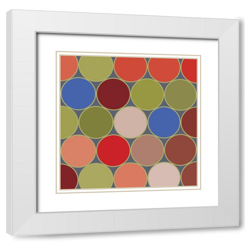 Bright Circles IX White Modern Wood Framed Art Print with Double Matting by Grayscale