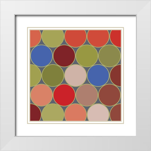 Bright Circles IX White Modern Wood Framed Art Print with Double Matting by Grayscale