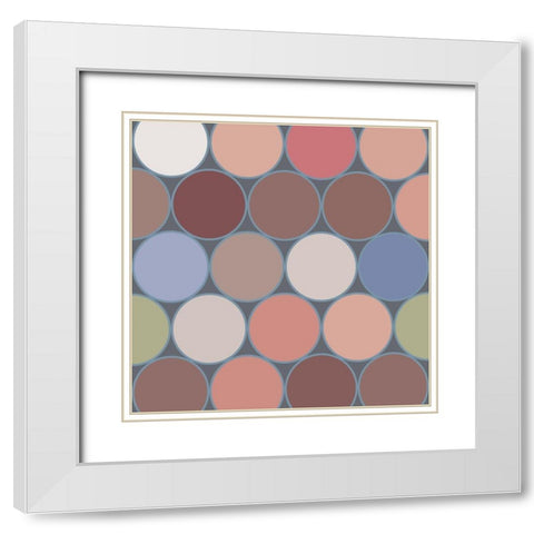 Soft Circles I White Modern Wood Framed Art Print with Double Matting by Grayscale