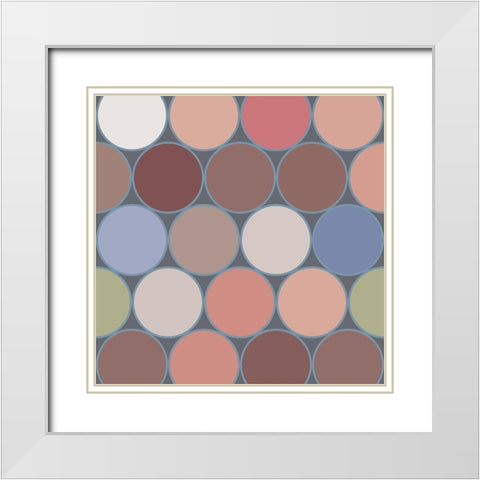 Soft Circles I White Modern Wood Framed Art Print with Double Matting by Grayscale