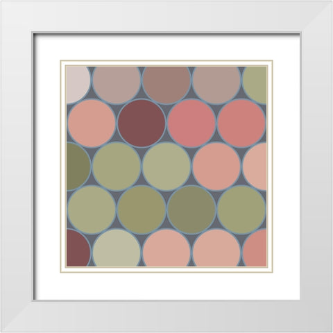 Soft Circles II White Modern Wood Framed Art Print with Double Matting by Grayscale