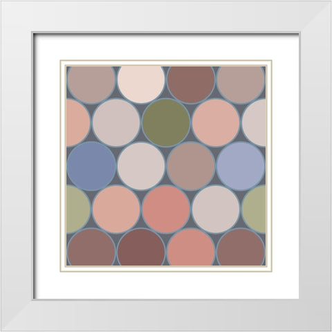 Soft Circles III White Modern Wood Framed Art Print with Double Matting by Grayscale